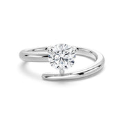 Round Cut Moissanite Diamond Solitaire 14K Gold Ring