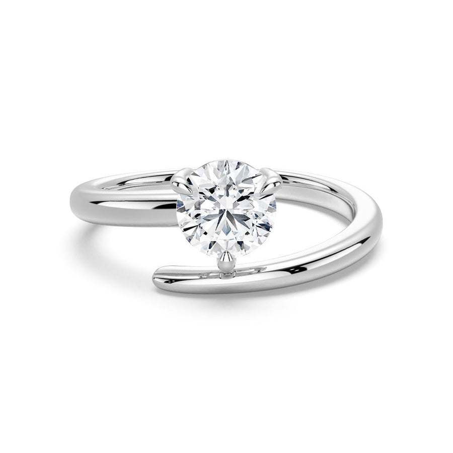 Round Cut Moissanite Diamond Solitaire 14K Gold Ring