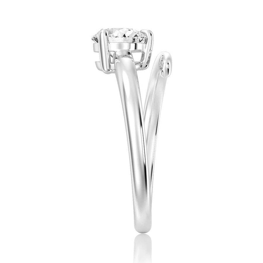 Round Cut Moissanite Diamond Solitaire 14K Gold Ring