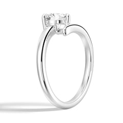 Round Cut Moissanite Diamond Solitaire Sterling Silver Ring