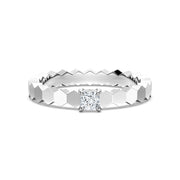 Princess Cut Moissanite Diamond Solitaire 9K Gold Ring