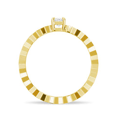 Princess Cut Moissanite Diamond Solitaire Sterling Silver Ring