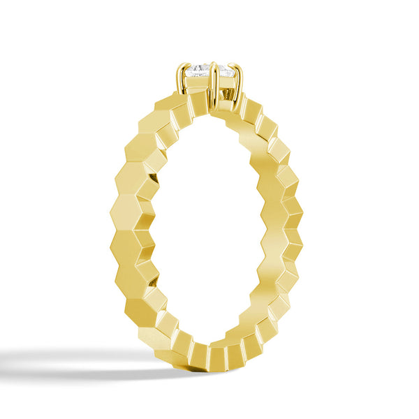 Princess Cut Lab Grown Diamond Solitaire 14K Gold Ring