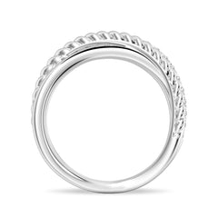 Round Cut Moissanite Diamond Wedding Band Sterling Silver Ring