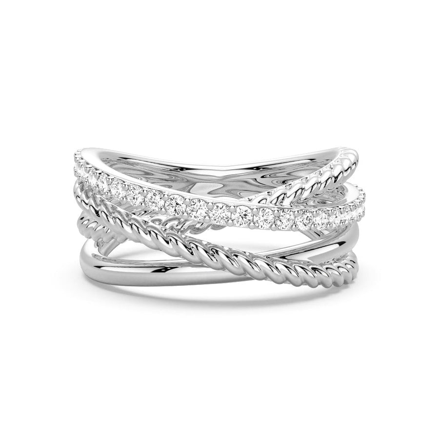 Round Cut Moissanite Diamond Wedding Band 14K Gold Ring