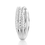 Round Cut Moissanite Diamond Wedding Band 14K Gold Ring