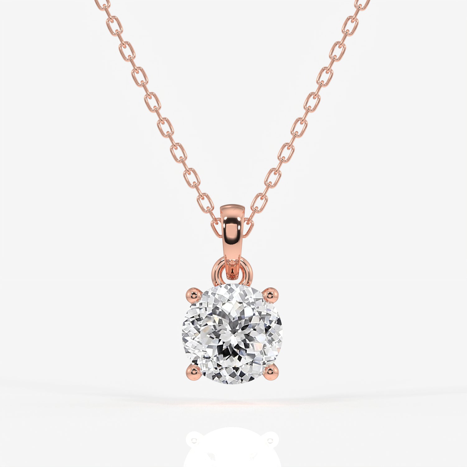 Portuguese Cut Lab Grown Diamond Solitaire Four Prongs 9k Gold Pendent