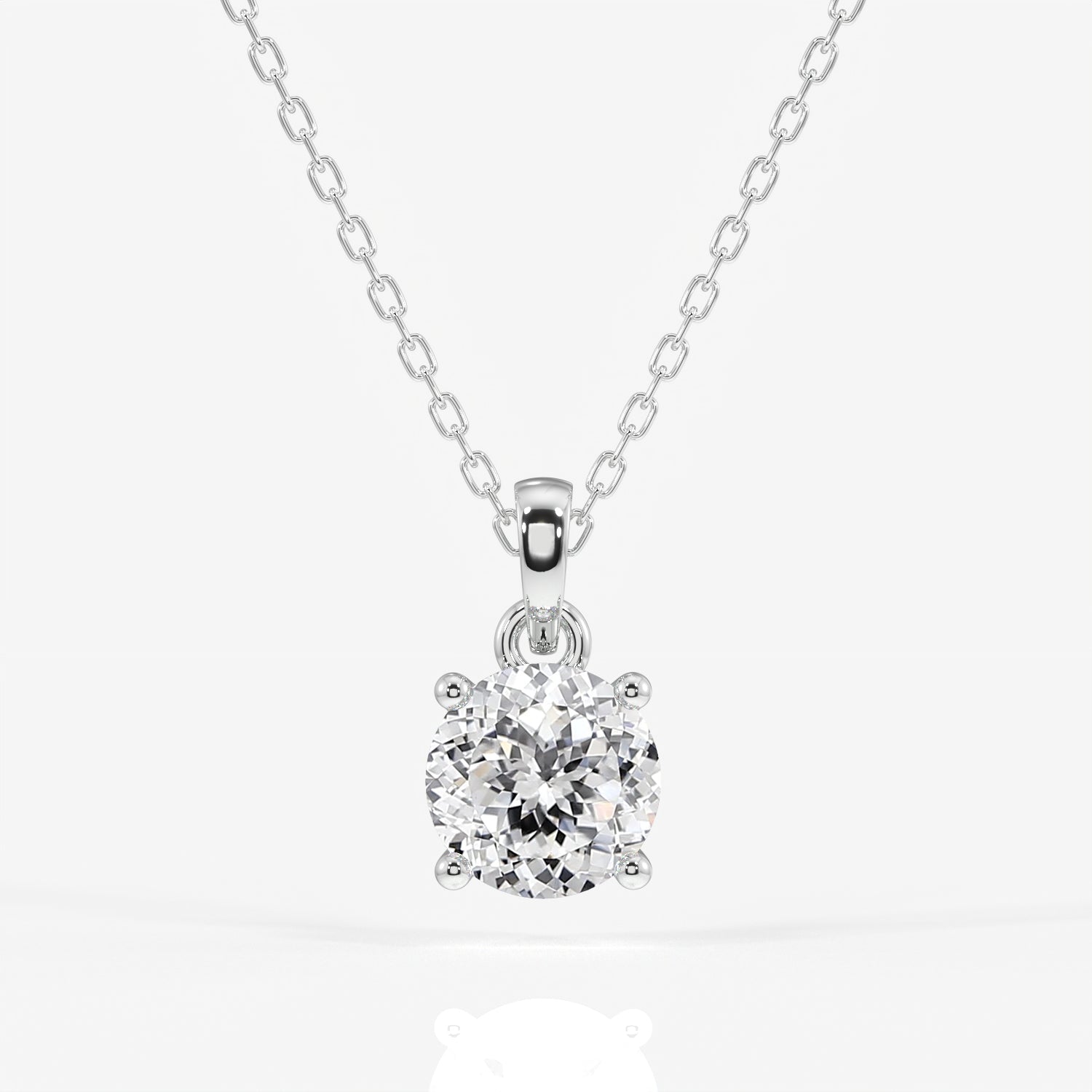 Portuguese Cut Moissanite Diamond Solitaire Four Prongs 18k Gold Pendant
