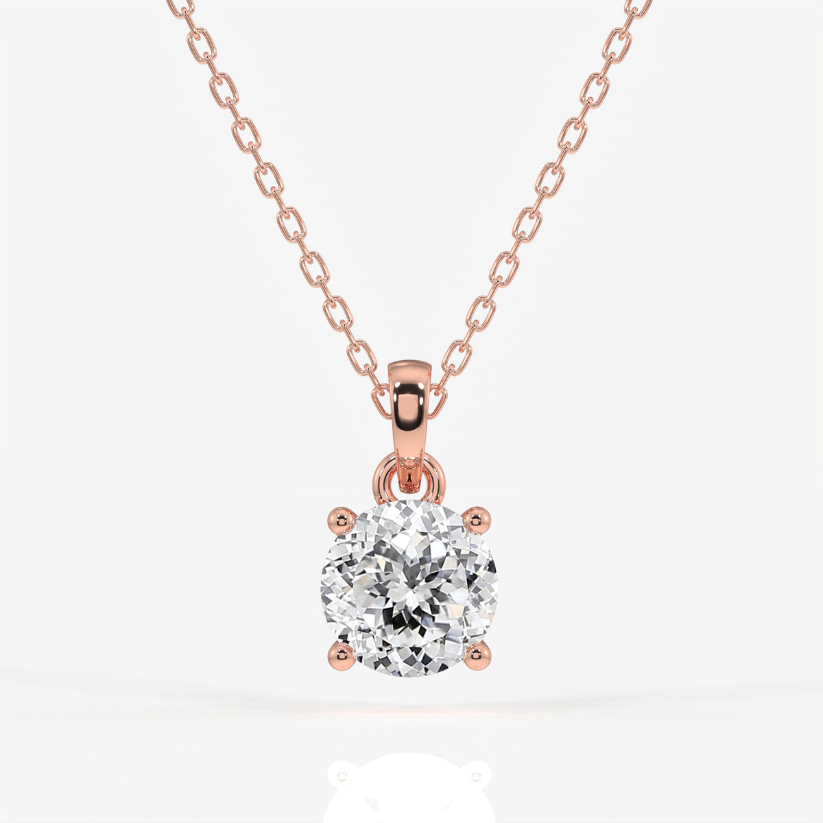 Portuguese Cut Moissanite Diamond Solitaire Four Prongs 18k Gold Pendant