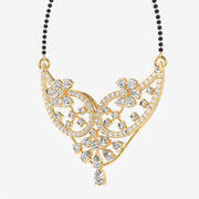Round & Pear Cut Lab Grown Diamond Women's 14K Gold Mangalsutra