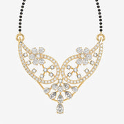Round & Pear Cut Lab Grown Diamond Women's 14K Gold Mangalsutra