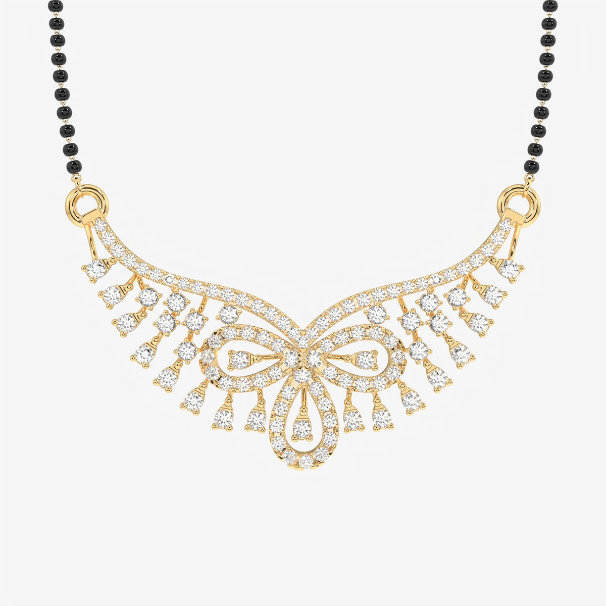 Round Cut Moissanite Diamond Women's Sterling Silver Mangalsutra