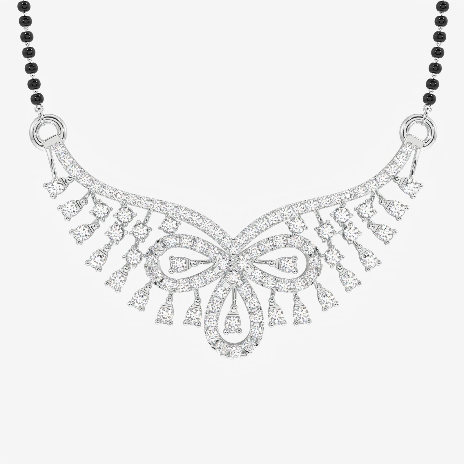 Round Cut Lab Grown Diamond Women's 18K Gold Mangalsutra