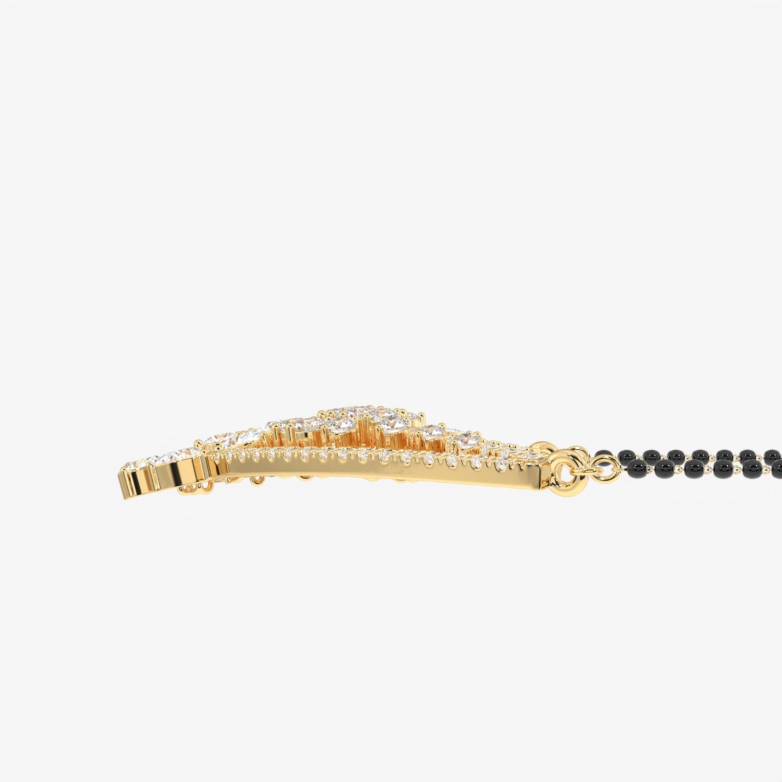Round Cut Lab Grown Diamond Women's 18K Gold Mangalsutra