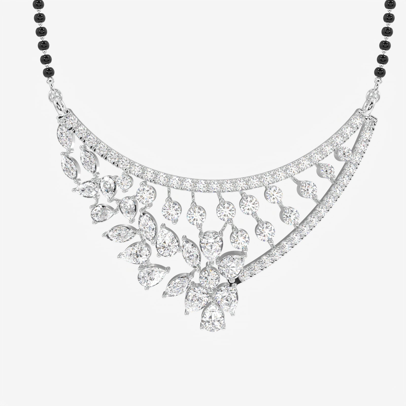 Women's Moissanite Diamond Sterling Silver Mangalsutra