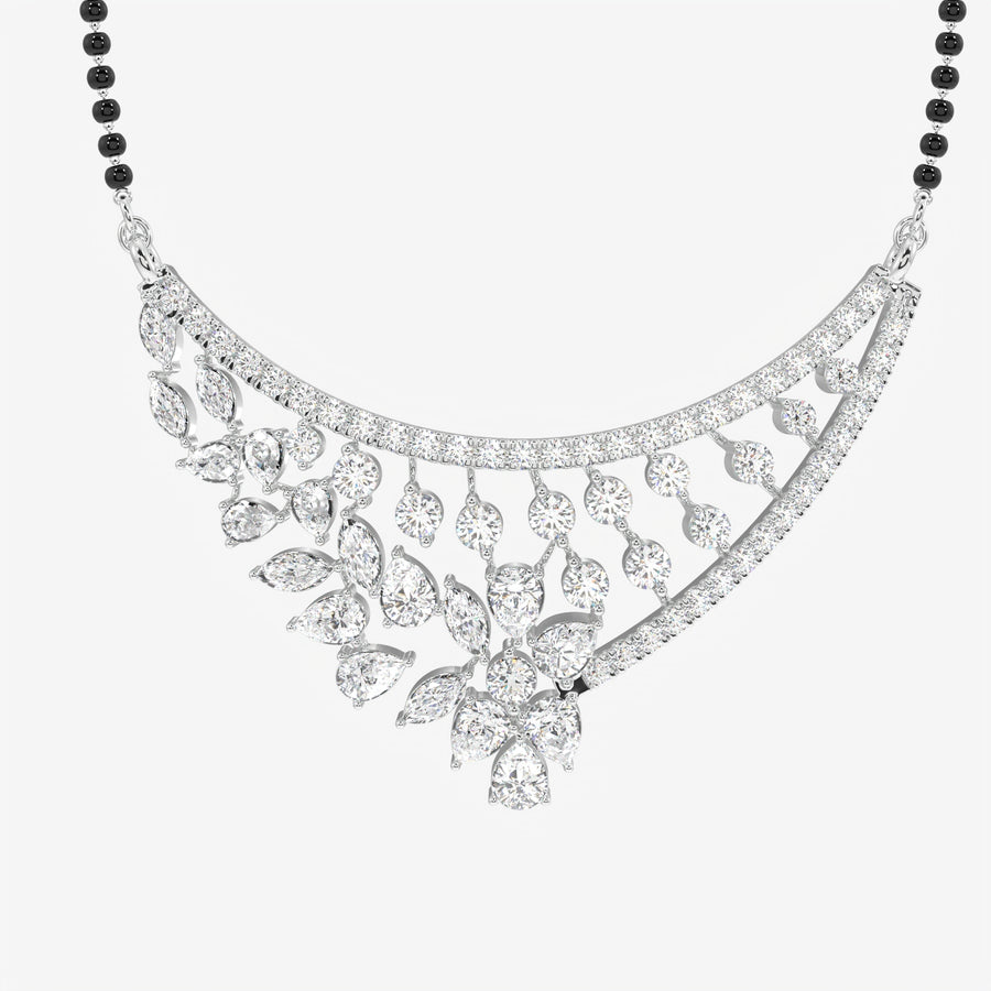 Women's Moissanite Diamond Sterling Silver Mangalsutra