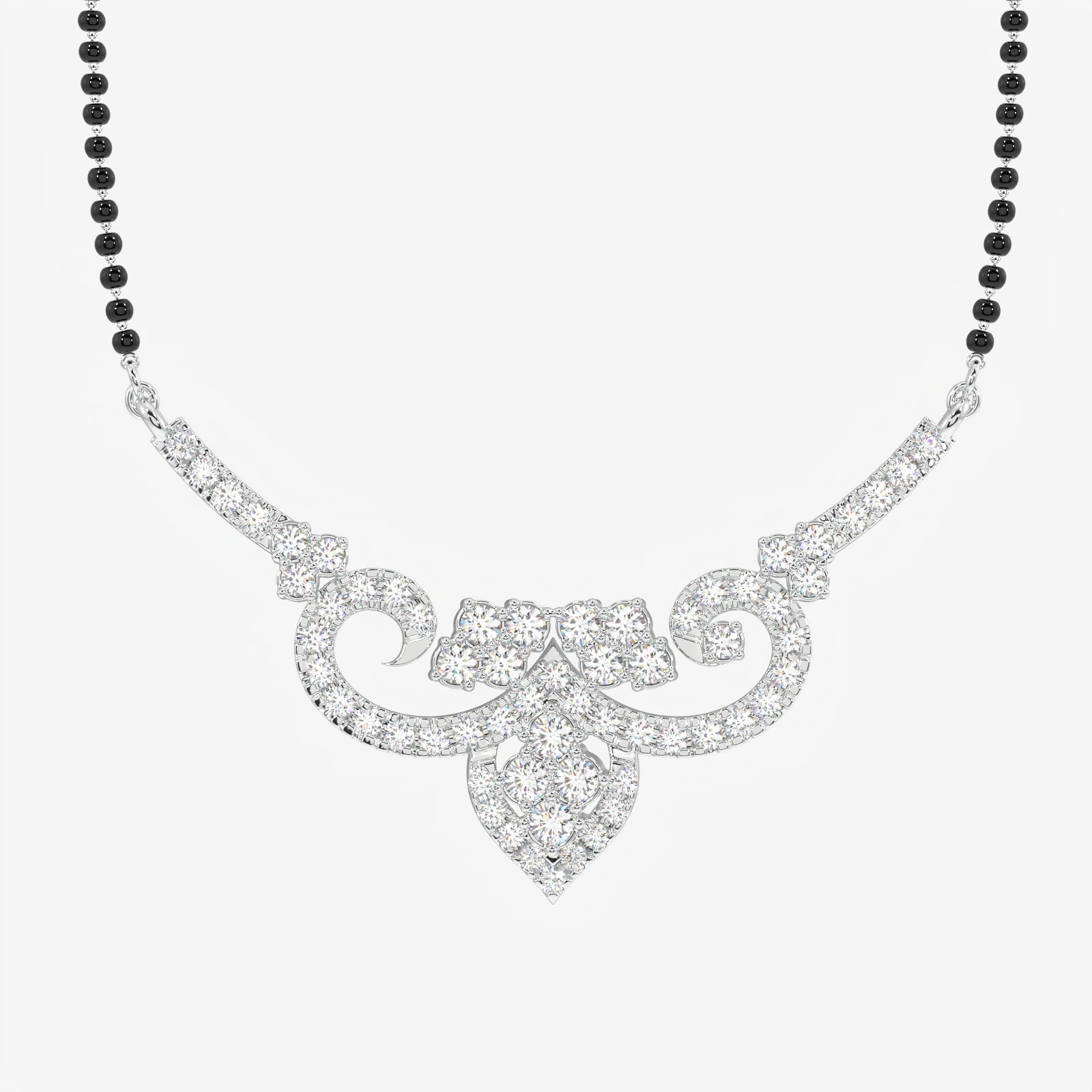 Round Cut Lab Grown Diamond Women's 18K Gold Mangalsutra