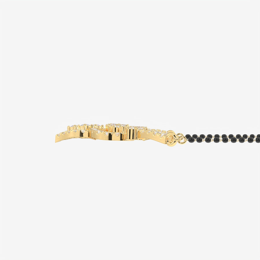 Round Cut Lab Grown Diamond Women's 18K Gold Mangalsutra