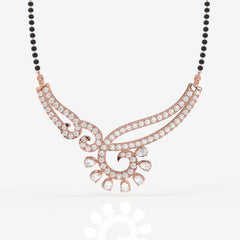 Round and Pear Cut Moissanite Diamond Women's 18K Gold Mangalsutra