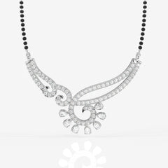 Round and Pear Cut Moissanite Diamond Women's 18K Gold Mangalsutra
