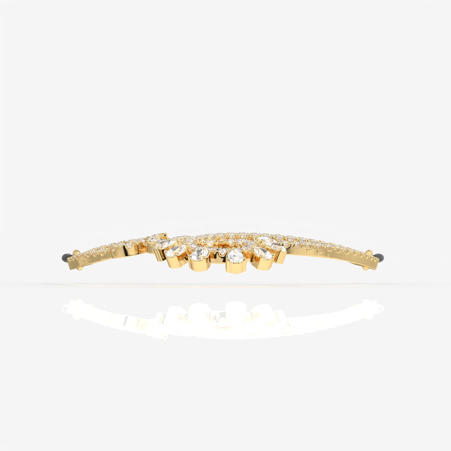 Round and Pear Cut Lab Grown Diamond Women's 14K Gold Mangalsutra