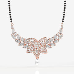 Round & Marquise Cut Moissanite Diamond Women's 18K Gold Mangalsutra