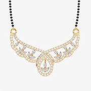 Round and Marquise Cut Moissanite Diamond Women's Sterling Silver Mangalsutra