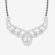Round and Marquise Cut Moissanite Diamond Women's Sterling Silver Mangalsutra