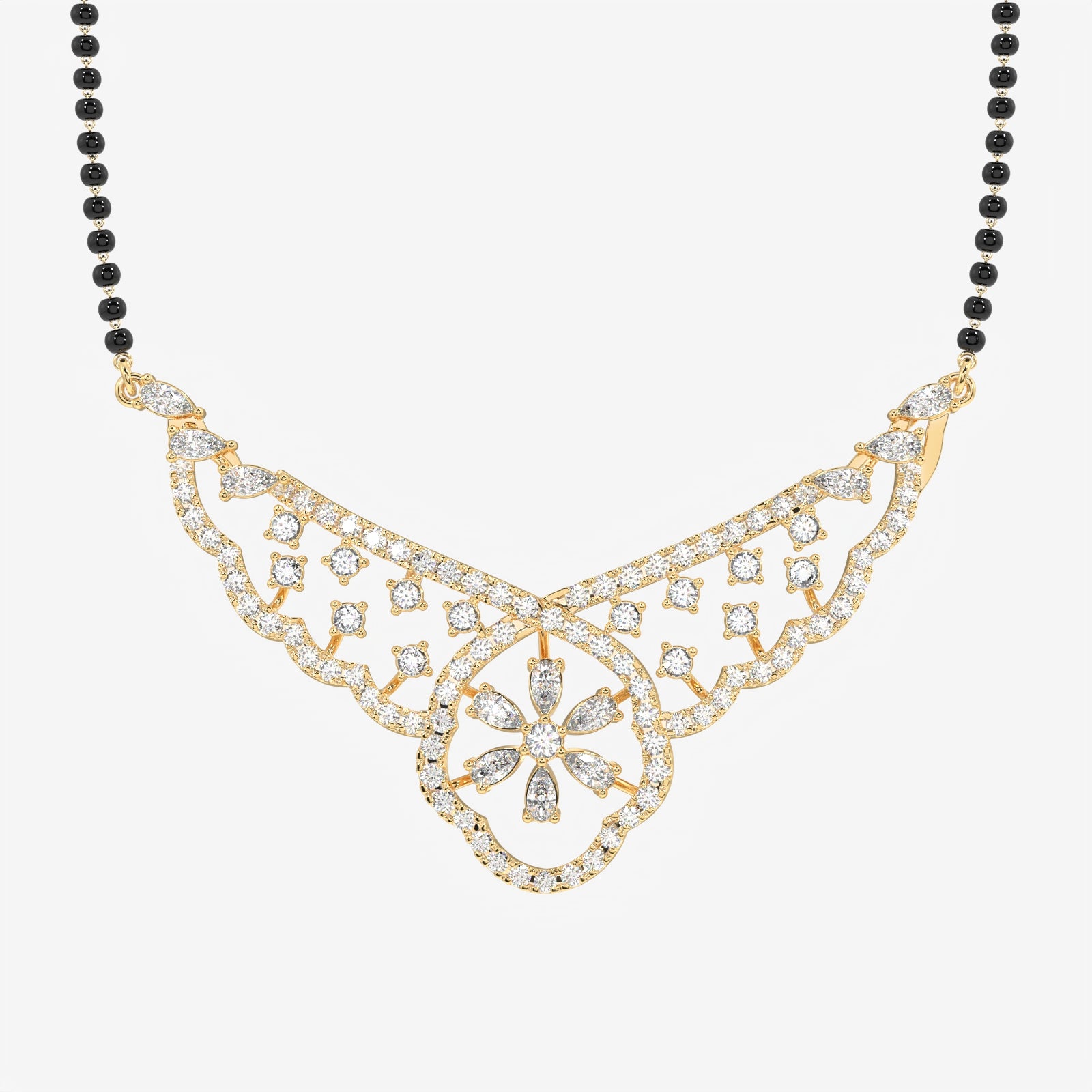 Women's Moissanite Diamond Sterling Silver Mangalsutra