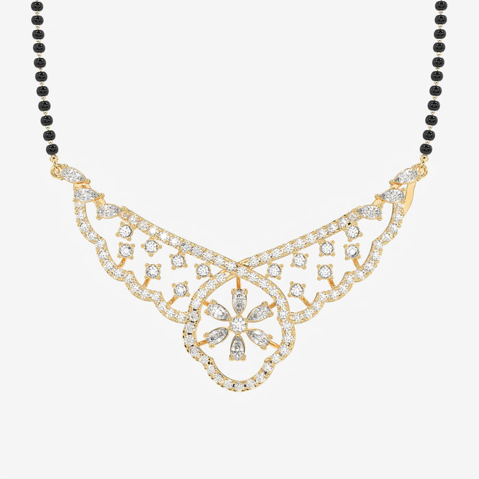 Women's Moissanite Diamond Sterling Silver Mangalsutra