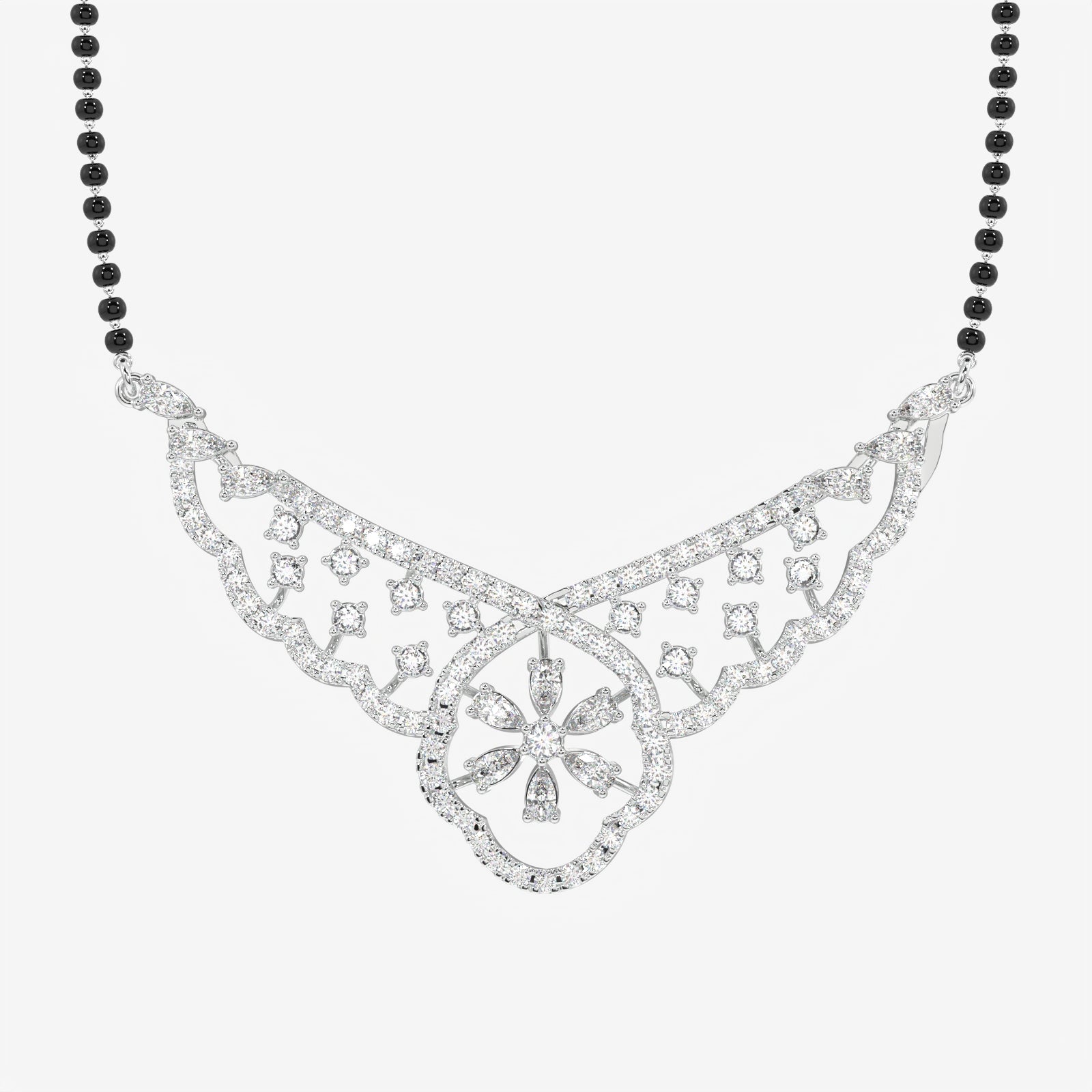 Women's Moissanite Diamond Sterling Silver Mangalsutra