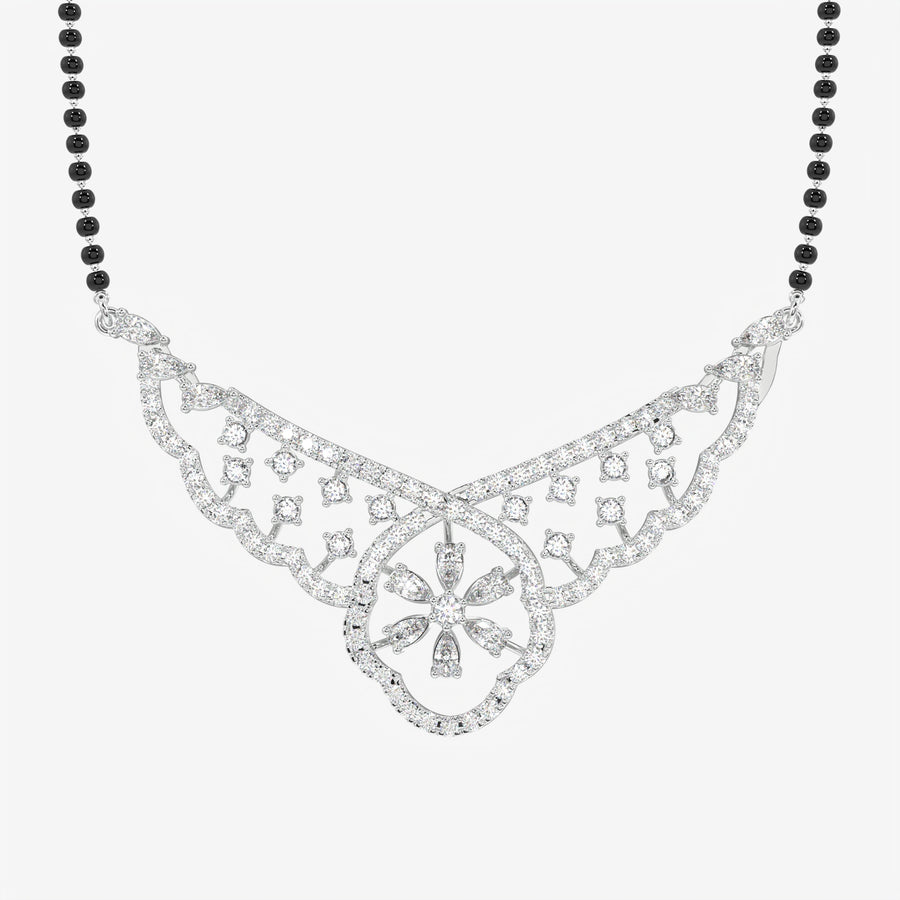 Women's Moissanite Diamond Sterling Silver Mangalsutra