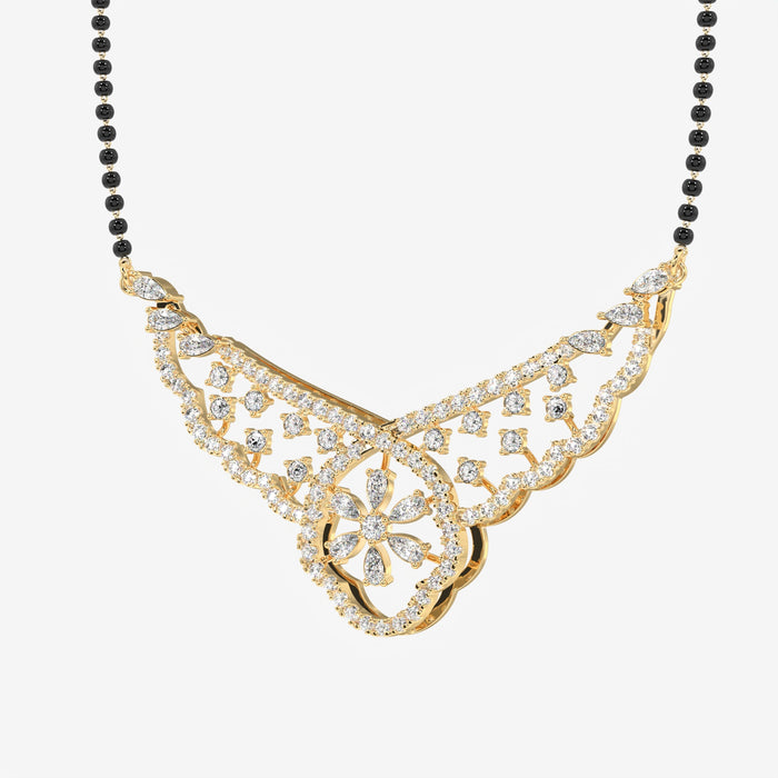 Women's Moissanite Diamond Sterling Silver Mangalsutra