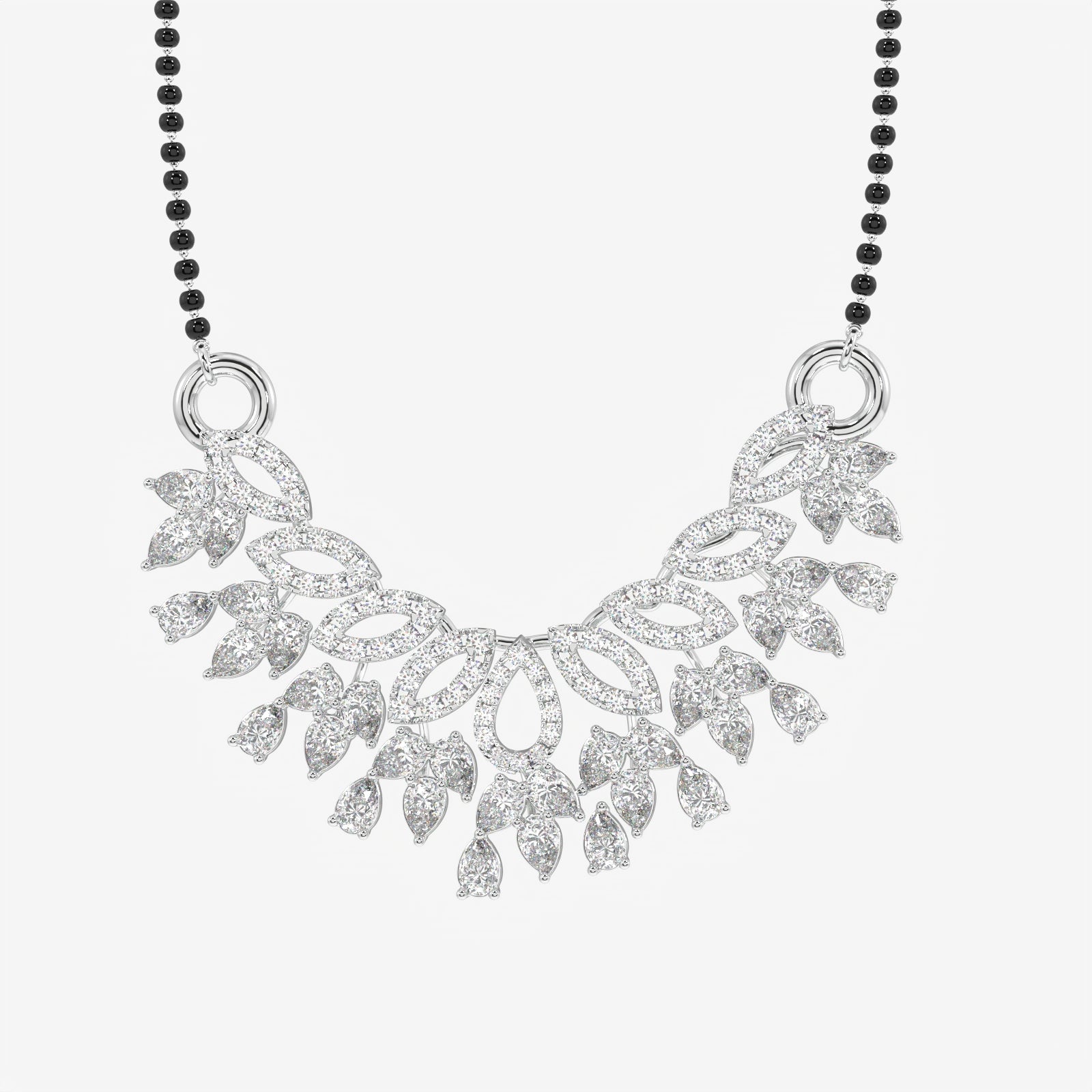 Round & Pear Cut Lab Grown Diamond Women's 14K Gold Mangalsutra