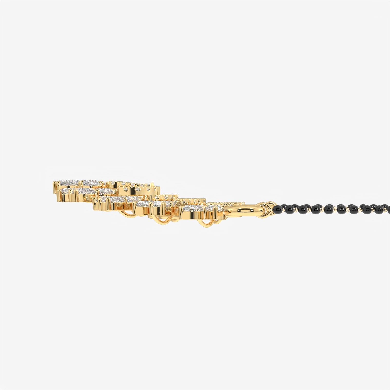 Round & Pear Cut Lab Grown Diamond Women's 14K Gold Mangalsutra