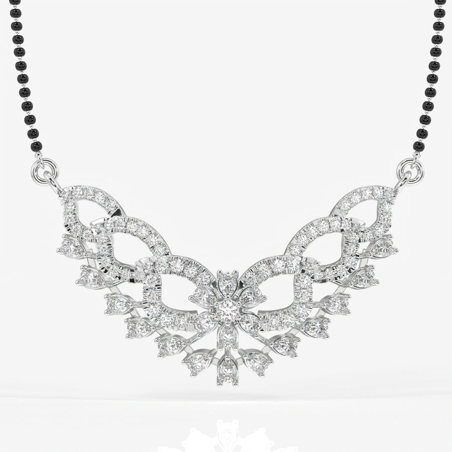 Round & Pear Cut Lab Grown Diamond Women's 18K Gold Mangalsutra
