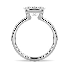 Oval Cut Moissanite Diamond East-West Sterling Silver Ring