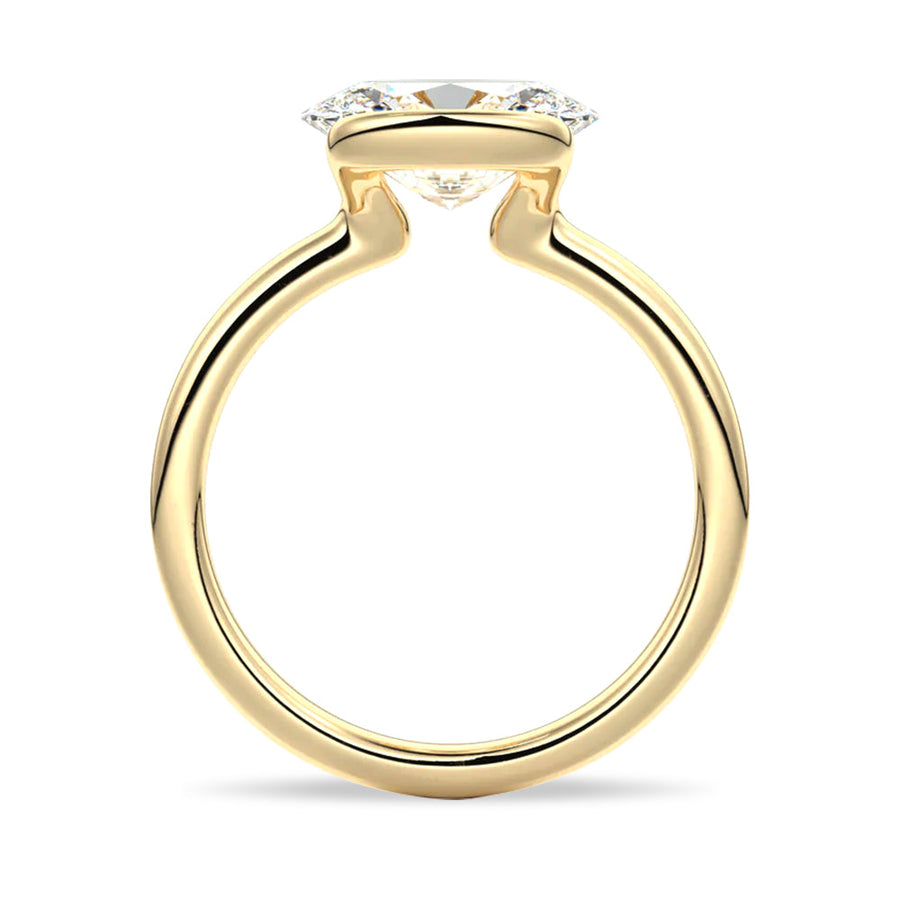 Oval Cut Moissanite Diamond East-West 14K Gold Ring