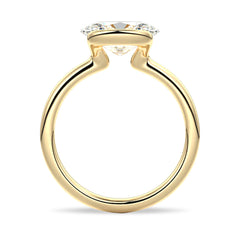 Oval Cut Moissanite Diamond East-West Sterling Silver Ring