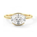 Oval Cut Moissanite Diamond East-West 14K Gold Ring