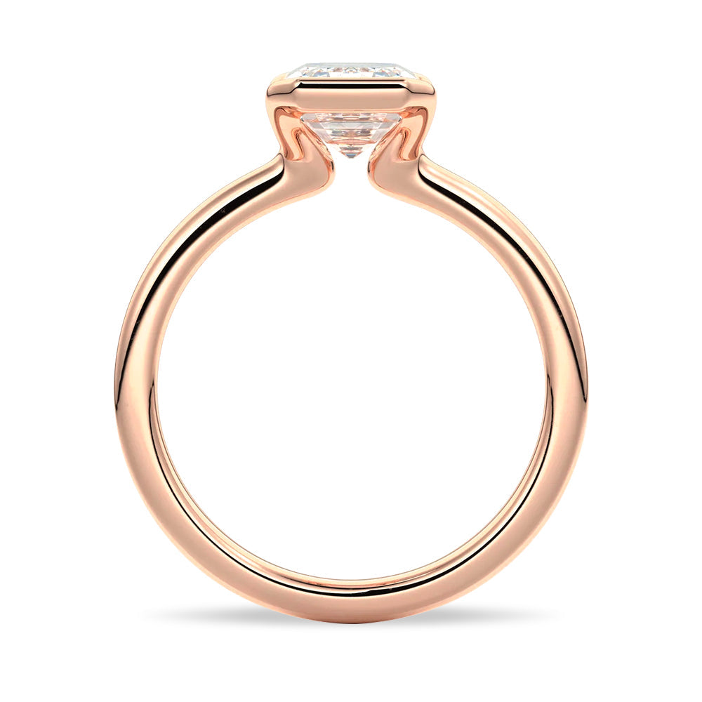 Emerald Cut Lab Grown Diamond Solitaire 14K Gold Ring