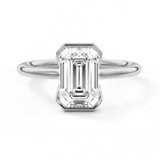 Emerald Cut Lab Grown Diamond Solitaire 14K Gold Ring