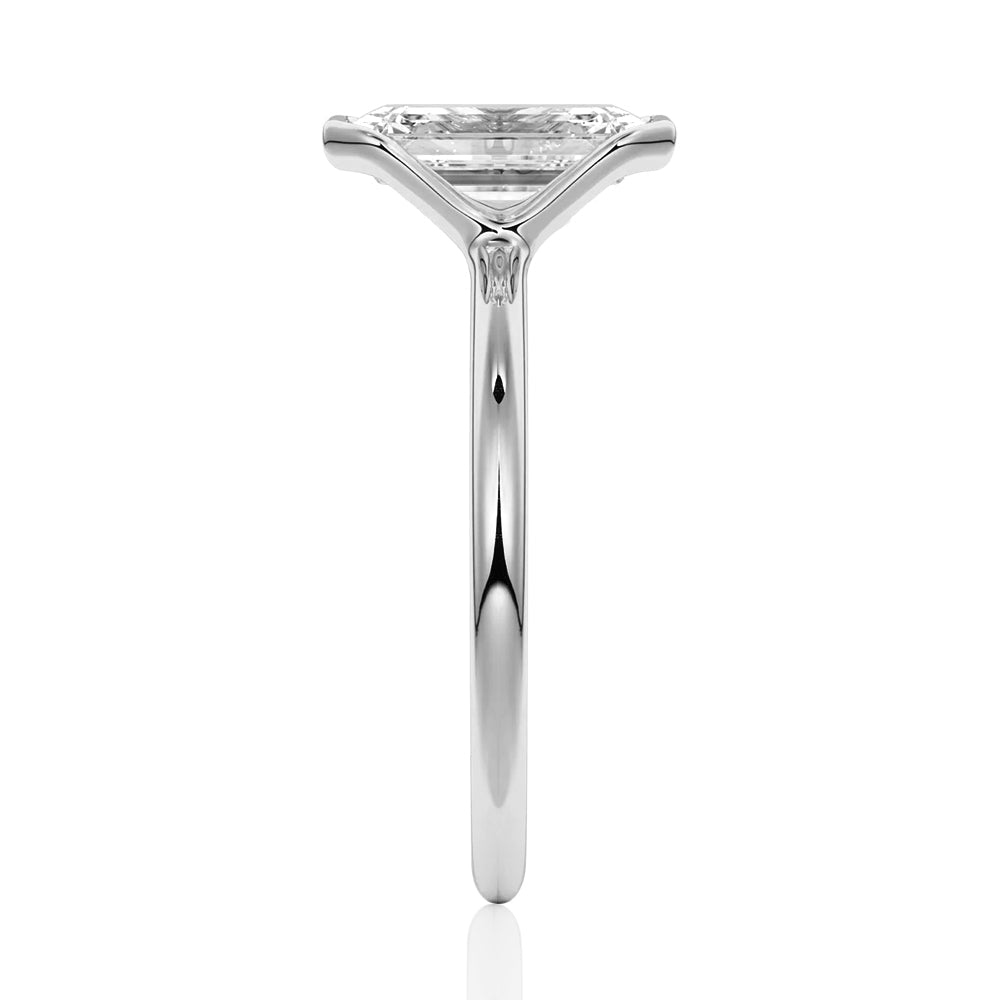 Emerald Cut Lab Grown Diamond Solitaire 14K Gold Ring