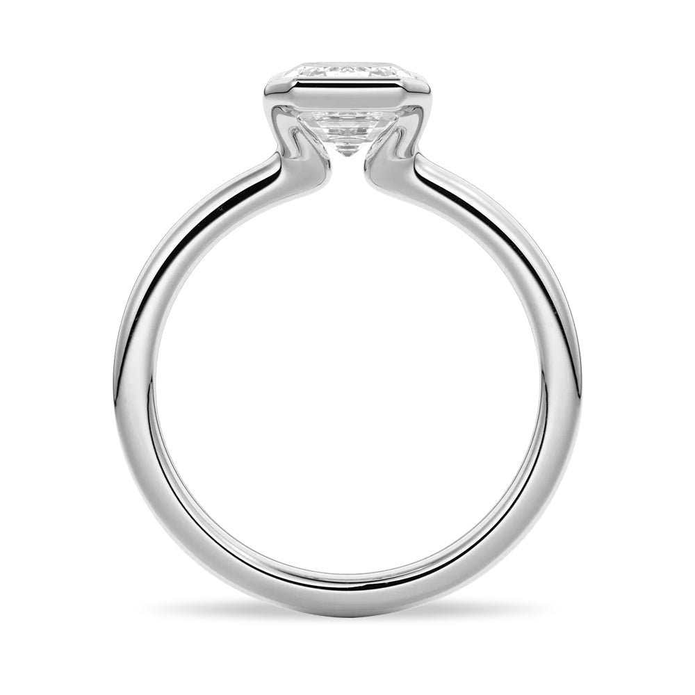 Emerald Cut Lab Grown Diamond Solitaire 14K Gold Ring