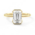 Emerald Cut Lab Grown Diamond Solitaire 14K Gold Ring