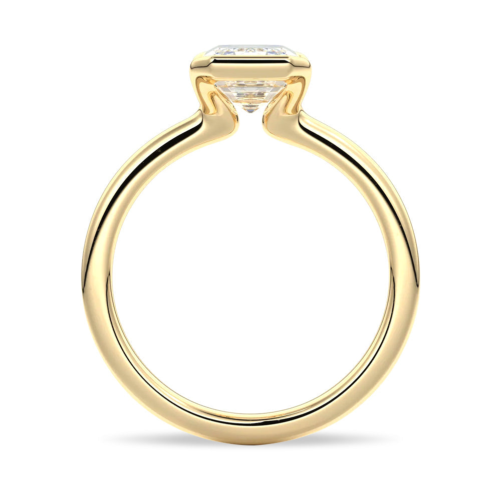 Emerald Cut Lab Grown Diamond Solitaire 14K Gold Ring