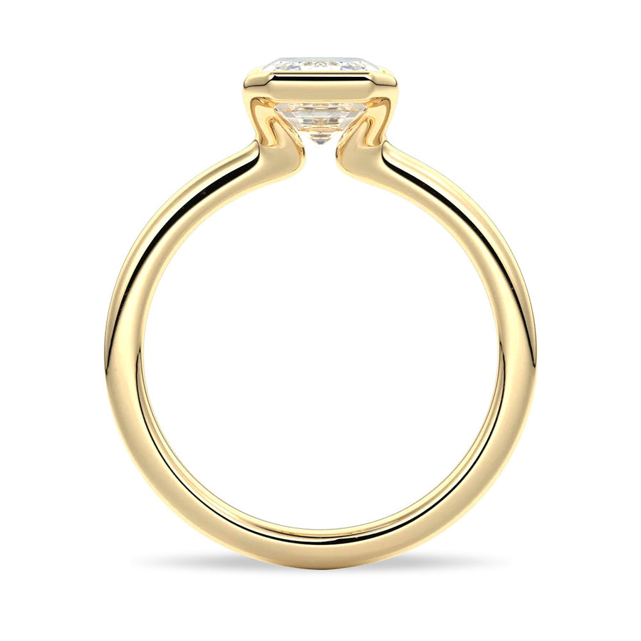 Emerald Cut Lab Grown Diamond Solitaire 14K Gold Ring