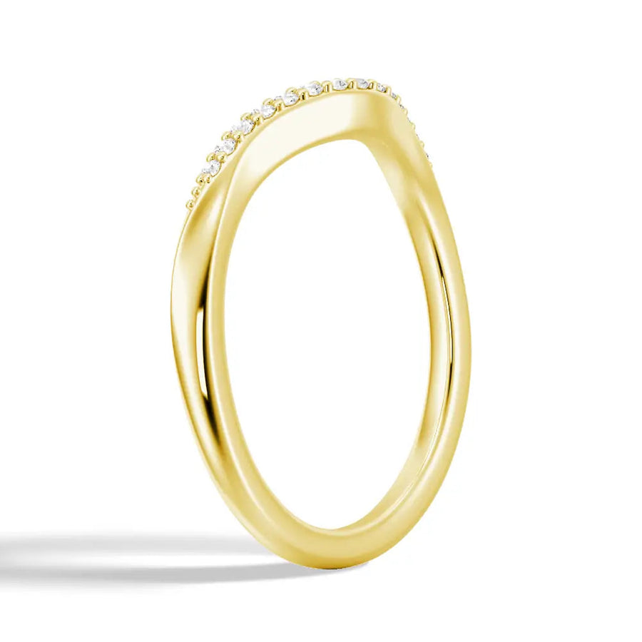 Round Cut Moissanite Diamond Wedding Band Sterling Silver Ring
