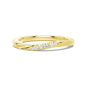 Round Cut Moissanite Diamond Wedding Band  14K Gold Ring