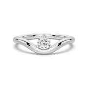 Round Cut Lab Grown Diamond Solitaire 18K Gold Ring